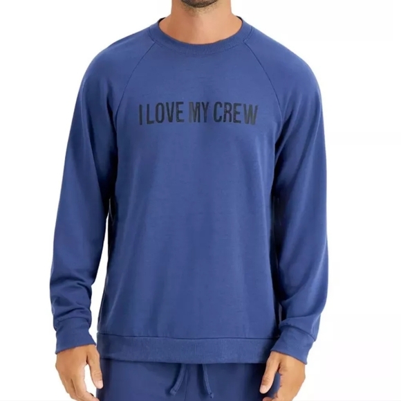 Family PJs Mens Pajama Set I Love My  Crew Navy - Picture 2 of 8